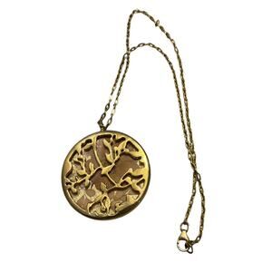 Mali Sabatasso Pendant on Gold Filled Chain Necklace Festival Layered